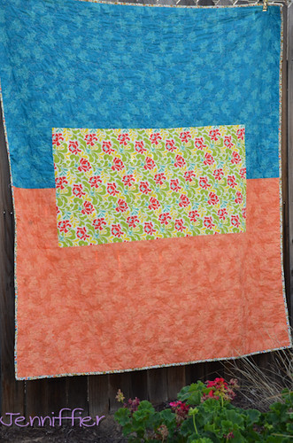 Back of the Orange and blue Quilt