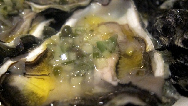 oysters with meuniere sauce at one eared stag