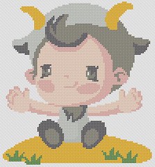 Preview of Cross Stitch Patterns: Baby Capricorn (Baby Zodiac Series)