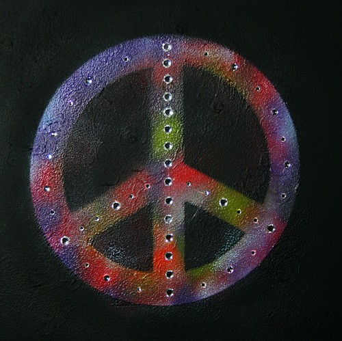 Peace Sign Wall Canvas 24" x 20" by Rick Cheadle Art and Designs