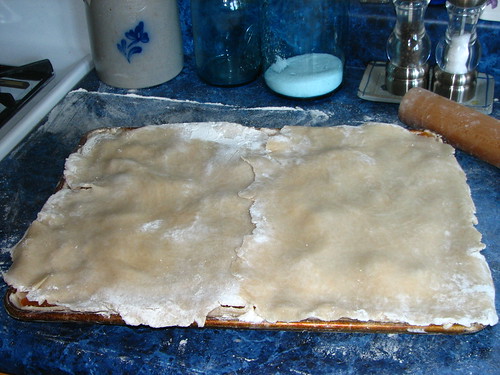 cookie sheet pie...almost ready to bake