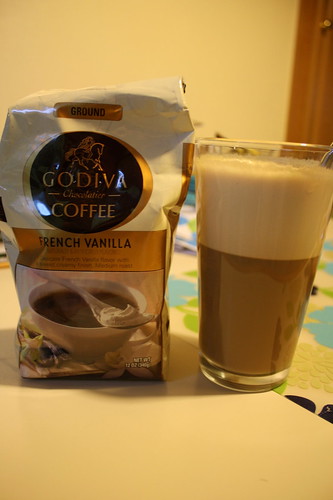 Godiva french vanilla coffee; smoothie