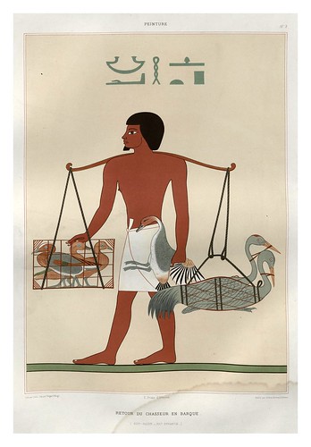 007-Retorno de un cazador en barca-Reni- Hacen dinastia XII-Histoire de l'art égyptien 1878- Achille Constant Théodore Émile