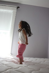 one little monkey jumping on the bed...