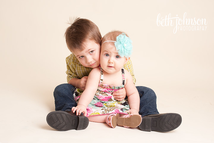 baby girl and four year old boy photography studio tallahassee