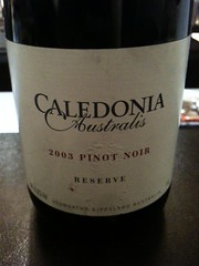 "Pinot Noir Reserve 2003" Caledonia Australis Vineyard