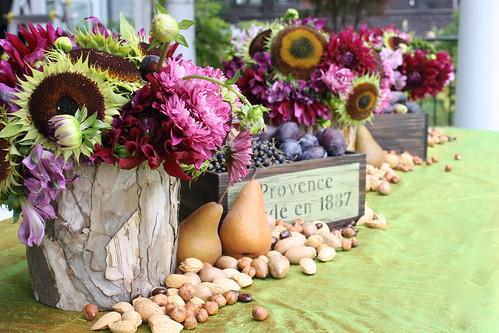 Purple and green Fall table