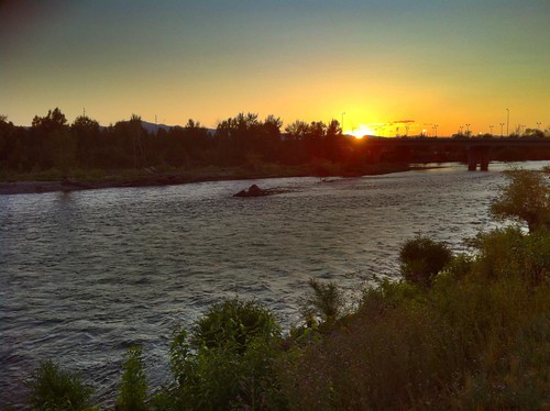Sunset over the River in Missoula