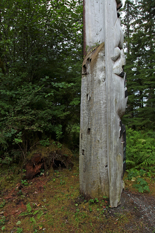 back of totem in Totems Historic District, Kasaan, Alaska