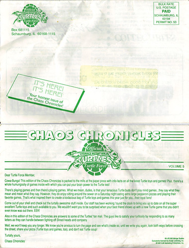   Official TEENAGE MUTANT NINJA TURTLES Turtle Force :: 'CHAOS CHRONICLES' V.5 i (( 1992 ))