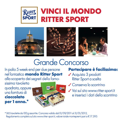 Concorso a Premi Ritter Sport - Vinci il mondo Ritter Sport