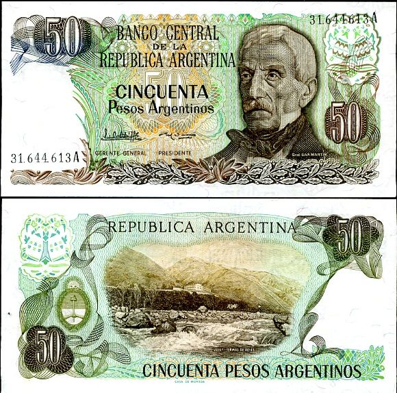 50 Pesos Argentinos Argentína 1983-85, Pick 314