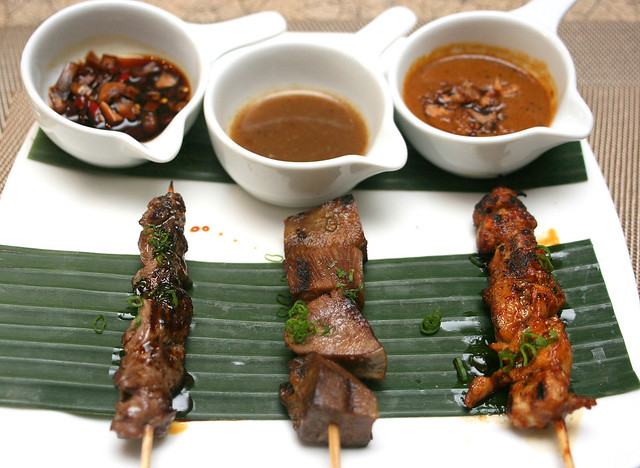 Sate! Beef, beef tongue and chicken - all with individual dips!