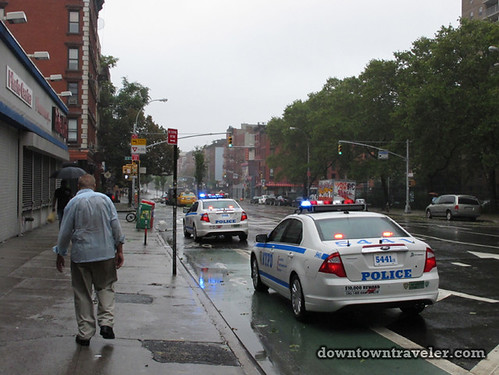 Aftermath of Hurricane Irene in NYC_Police cars