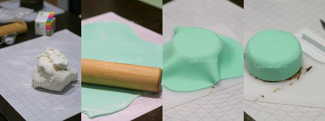 covering cake collage