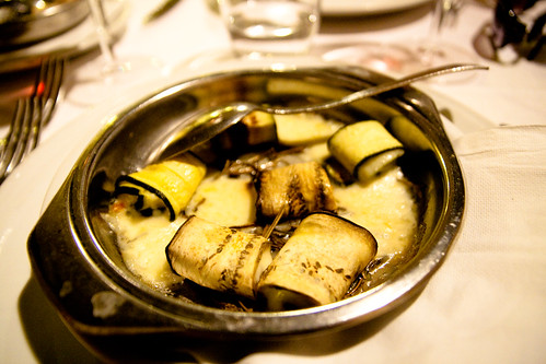 Rolled Eggplant and Zucchini at Sacro e Profano in Rome