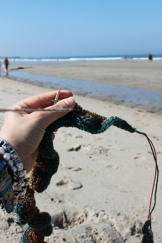 Eu a tricotar na praia de ...