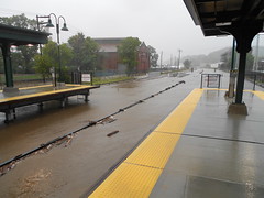 Ossining station under water coming from Sing Sing Creek.
