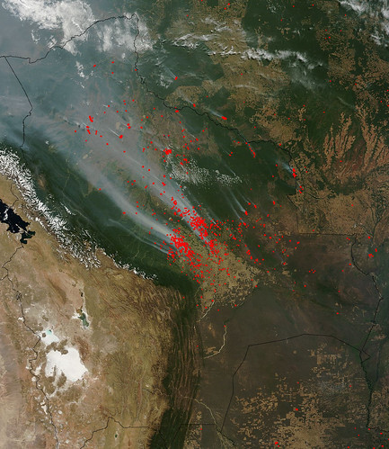 Fires in Bolivia and smoke drifting to Acre 03 Sept 2011