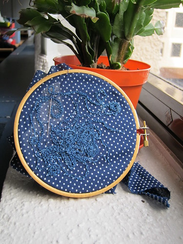 indigo embroidery progress