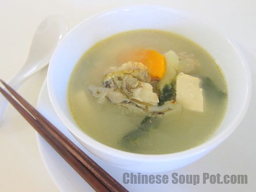 [photo-bok choy fish head tofu pork soup]
