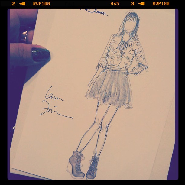 Incredibly cute sketch of my #luckyFABB outfit by @closetsketches