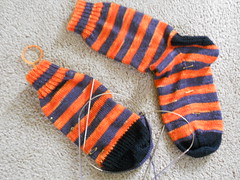 Orange and Black Stripes half done