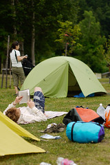 Camping at the Makkari camping ground, Makkari, Hokkaido, Japan