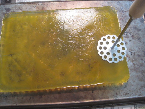 stamping the painted gelatin plate