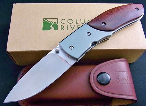 Columbia River Kommer 30-30 Folder Knife 3" Blade Cocobolo Scales & Leather Sheath