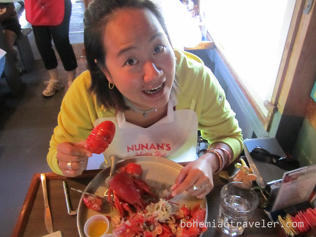Juno eating lobster