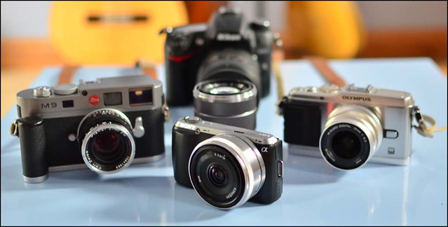 Sony NEX-C3 16mm f/2.8 18-55mm Olympus E-P3 12mm f/2 Leica M9 Zeiss 50mm f/2 T* Planar Nikon D7000 16-85mm