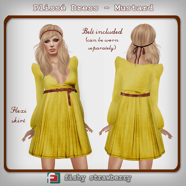 Fashionably Late: Plissé Dress - Mustard
