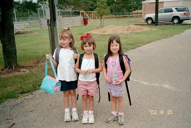 Sara, Riley and Erica - First Day of Kindergarten