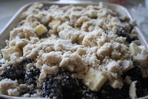 Blackberry Cobbler with brown butter topping