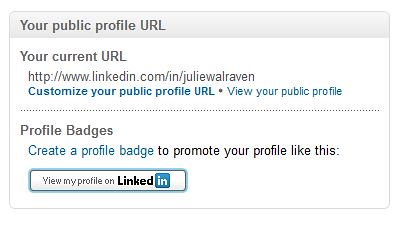 LinkedIn Snapshot of Settings for Public Profile URL