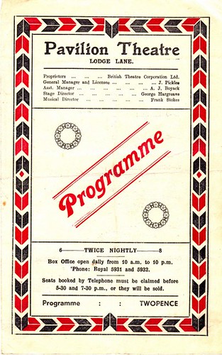 Pavilion Theatre, Lodge Lane, Liverpool, Program, February 1944
