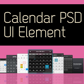 Calendar PSD Web Element UI Design