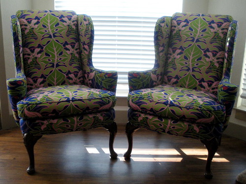 My re-upholstered wing chairs