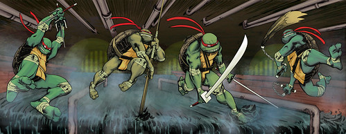 IDW :: Teenage Mutant Ninja Turtles V.5  #1 // Gatefold covers together, sans text (( 2011 )) [[ Art & Courtesy of Dan Duncan ]]