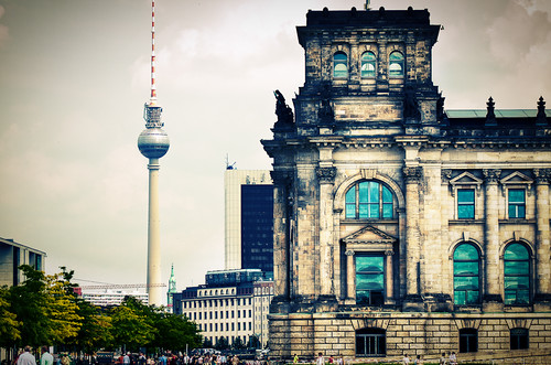 TV Tower Berlin behind Reichstag