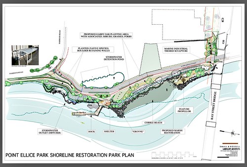 shoreline and park restoration plan (by: Small & Rossell landscape architects)