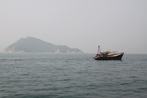 Fishing boat off Sunshine Island in Hong Kong