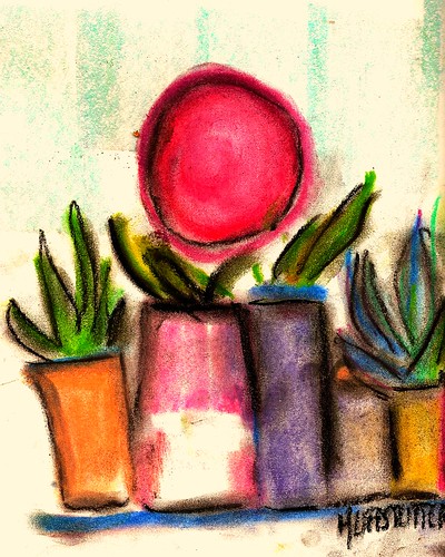I LOVE SUNSHINE AND PLANTS, PASTEL DETAIL by roberthuffstutter