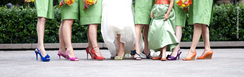 multi color shoes bridesmaids