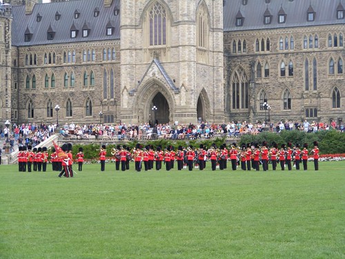 Marching band in front of Centre Block