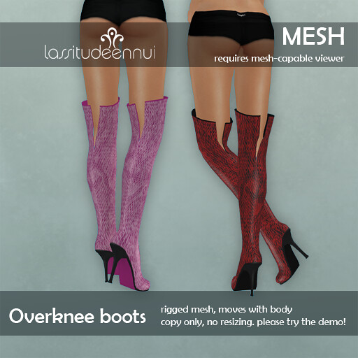 lassitude & ennui mesh overknee boots