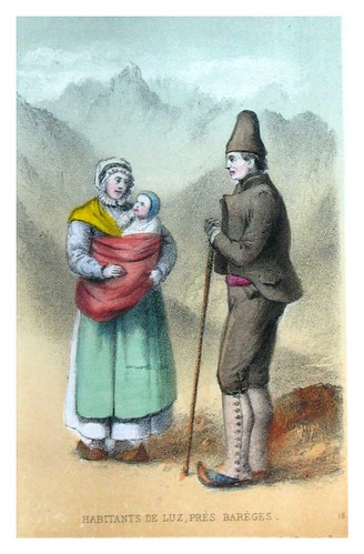 009-Habitantes de Luz cerca de Barèges-Costumes pyrénéens-1860 