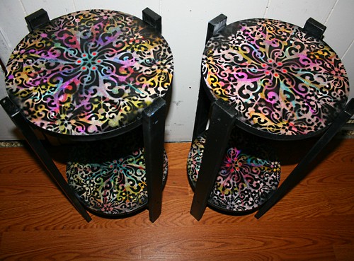 Pair of Accent Tables by Rick Cheadle Art and Designs
