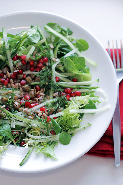 Cucumber, Capers and Pomegranate